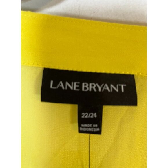 Lane Bryant Top Women 22 Yellow Pullover Sheer Crochet Peasant Boho Western 80s - Picture 2 of 14